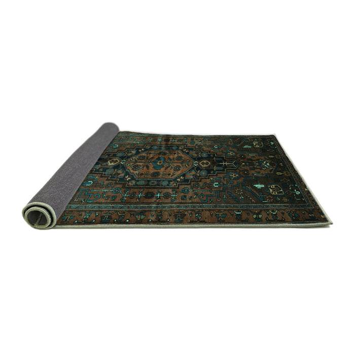 Sideview of Persian Turquoise Traditional Rug, tr3103turq