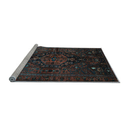 Sideview of Machine Washable Persian Light Blue Traditional Rug, wshtr3103lblu
