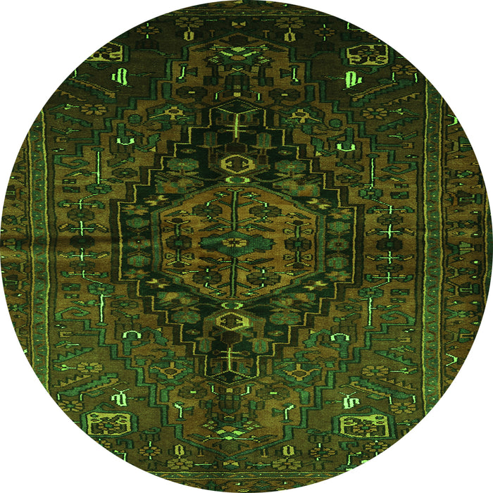 Square Persian Green Traditional Rug, tr3103grn