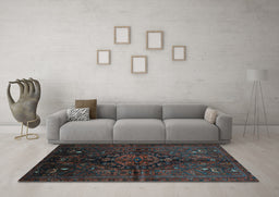 Machine Washable Persian Light Blue Traditional Rug in a Living Room, wshtr3103lblu
