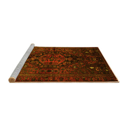 Sideview of Machine Washable Persian Yellow Traditional Rug, wshtr3103yw