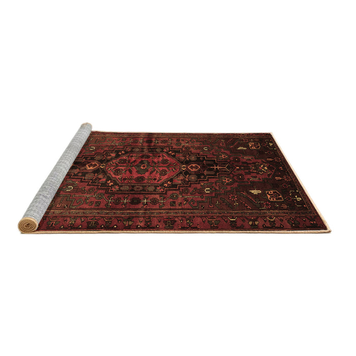 Sideview of Machine Washable Persian Brown Traditional Rug, wshtr3103brn