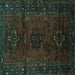 Square Persian Turquoise Traditional Rug, tr3104turq