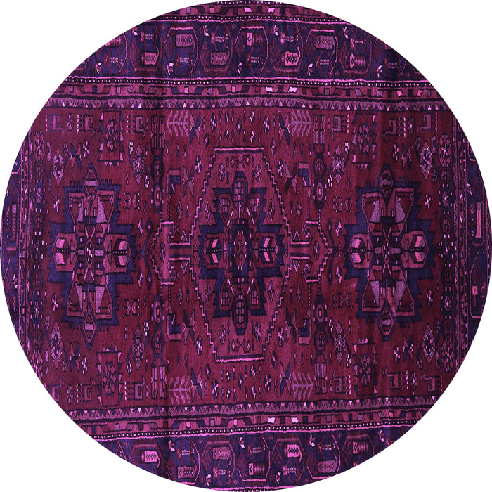 Round Persian Purple Traditional Rug, tr3104pur