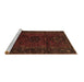 Sideview of Machine Washable Persian Brown Traditional Rug, wshtr3104brn