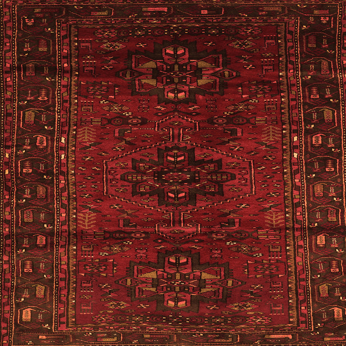 Round Machine Washable Persian Orange Traditional Area Rugs, wshtr3104org