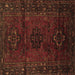 Square Persian Brown Traditional Rug, tr3104brn