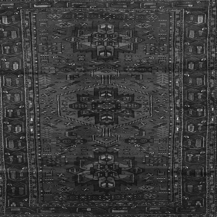 Round Machine Washable Persian Gray Traditional Rug, wshtr3104gry