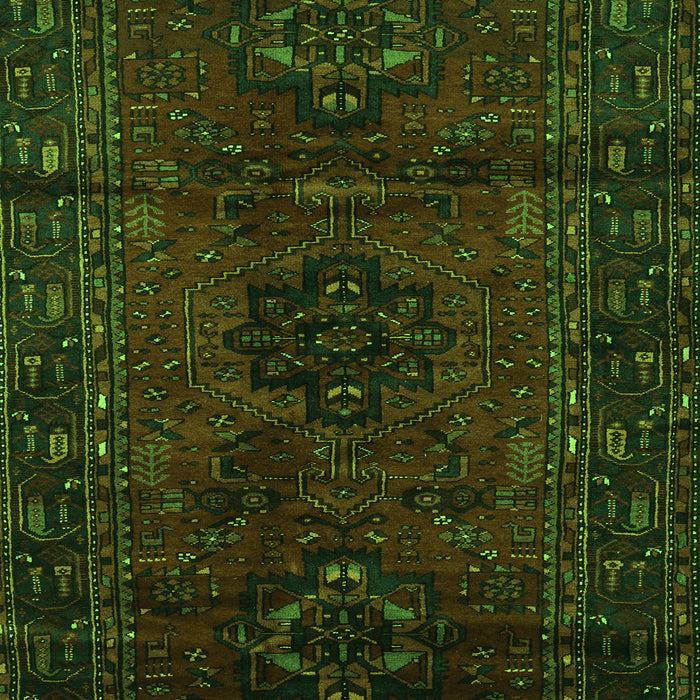 Serging Thickness of Machine Washable Persian Green Traditional Area Rugs, wshtr3104grn