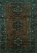 Machine Washable Persian Turquoise Traditional Area Rugs, wshtr3104turq