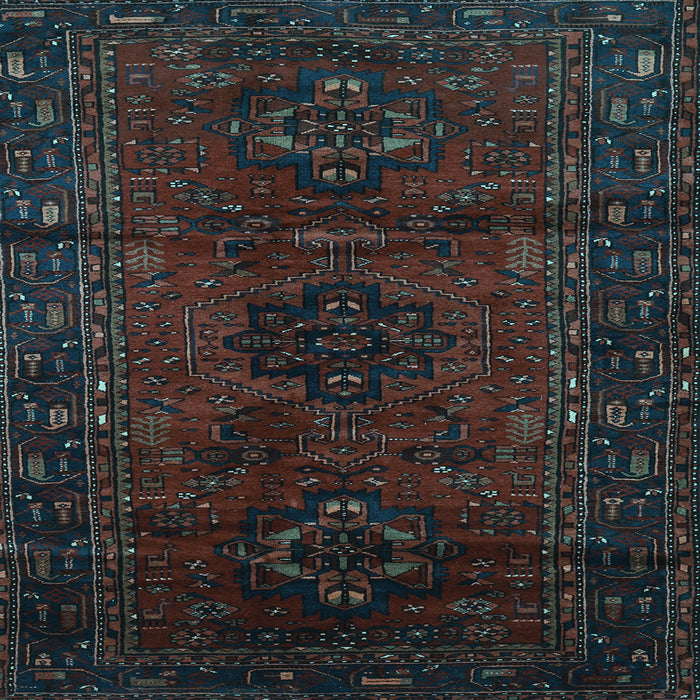 Square Machine Washable Persian Light Blue Traditional Rug, wshtr3104lblu