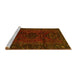 Sideview of Machine Washable Persian Yellow Traditional Rug, wshtr3104yw