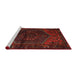 Sideview of Machine Washable Traditional Tomato Red Rug, wshtr3105