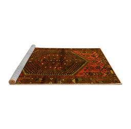 Sideview of Machine Washable Persian Yellow Traditional Rug, wshtr3105yw