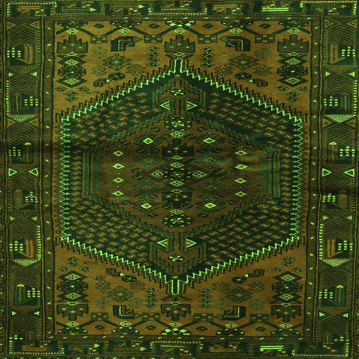 Serging Thickness of Persian Green Traditional Rug, tr3105grn
