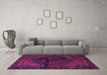 Machine Washable Persian Purple Traditional Area Rugs in a Living Room, wshtr3105pur