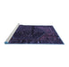 Sideview of Machine Washable Persian Blue Traditional Rug, wshtr3105blu