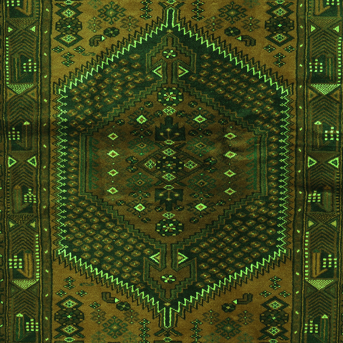 Serging Thickness of Machine Washable Persian Green Traditional Area Rugs, wshtr3105grn