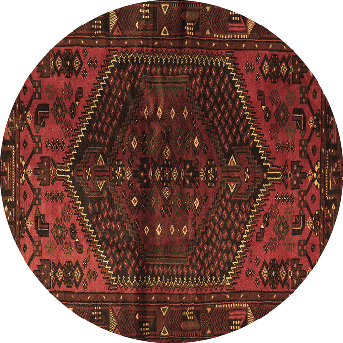 Round Persian Brown Traditional Rug, tr3105brn
