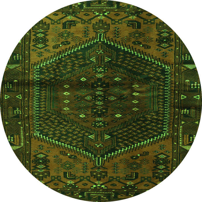 Square Persian Green Traditional Rug, tr3105grn