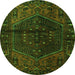 Square Persian Green Traditional Rug, tr3105grn