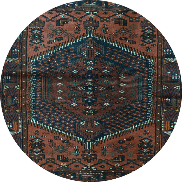 Round Persian Light Blue Traditional Rug, tr3105lblu