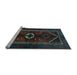 Sideview of Machine Washable Persian Light Blue Traditional Rug, wshtr3106lblu