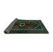 Sideview of Persian Turquoise Traditional Rug, tr3106turq