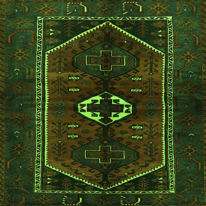 Serging Thickness of Persian Green Traditional Rug, tr3106grn