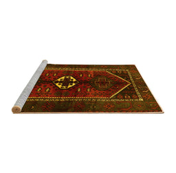 Sideview of Machine Washable Persian Yellow Traditional Rug, wshtr3106yw