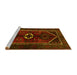 Sideview of Machine Washable Persian Yellow Traditional Rug, wshtr3106yw