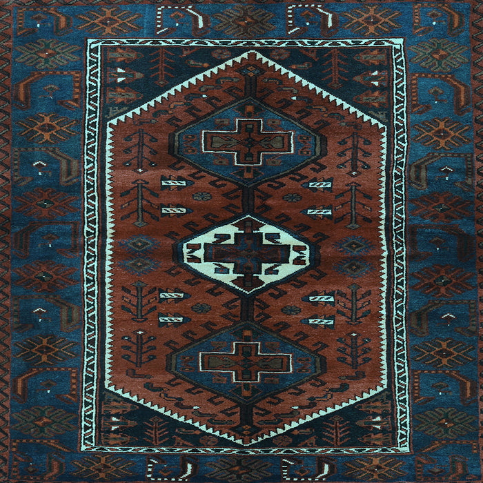 Square Machine Washable Persian Light Blue Traditional Rug, wshtr3106lblu