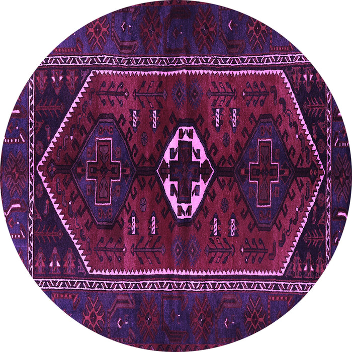 Round Persian Purple Traditional Rug, tr3106pur
