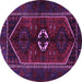Round Persian Purple Traditional Rug, tr3106pur
