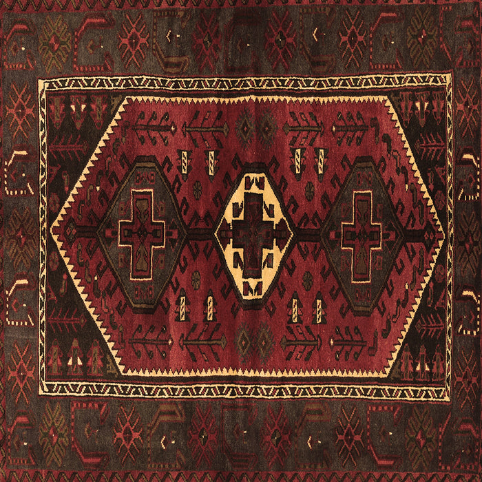 Square Machine Washable Persian Brown Traditional Rug, wshtr3106brn