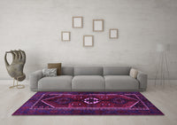 Machine Washable Persian Purple Traditional Rug, wshtr3106pur