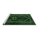 Sideview of Machine Washable Persian Emerald Green Traditional Area Rugs, wshtr3106emgrn