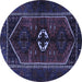 Round Persian Blue Traditional Rug, tr3106blu