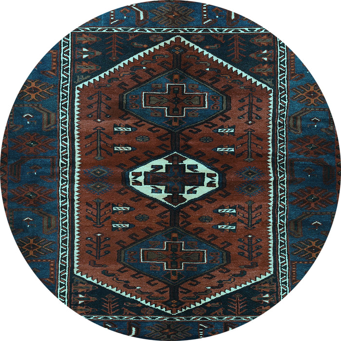 Round Persian Light Blue Traditional Rug, tr3106lblu