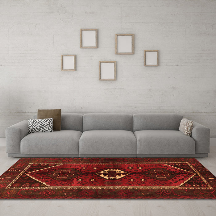 Machine Washable Persian Orange Traditional Area Rugs in a Living Room, wshtr3106org