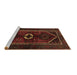 Sideview of Machine Washable Persian Brown Traditional Rug, wshtr3106brn