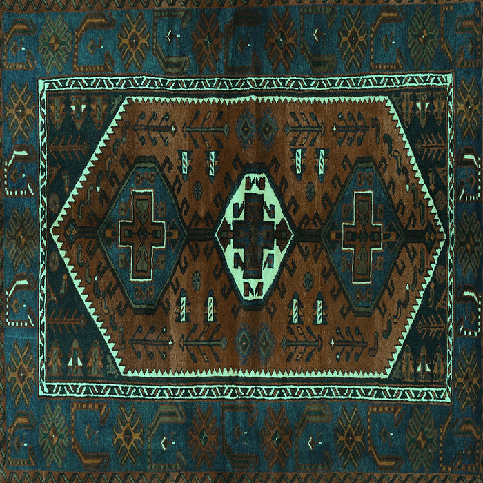 Square Persian Turquoise Traditional Rug, tr3106turq