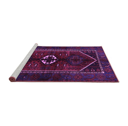 Sideview of Machine Washable Persian Purple Traditional Area Rugs, wshtr3106pur