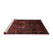 Sideview of Machine Washable Traditional Maroon Red Rug, wshtr3107