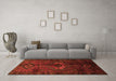 Machine Washable Persian Orange Traditional Area Rugs in a Living Room, wshtr3107org