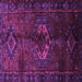 Square Machine Washable Persian Purple Traditional Area Rugs, wshtr3107pur