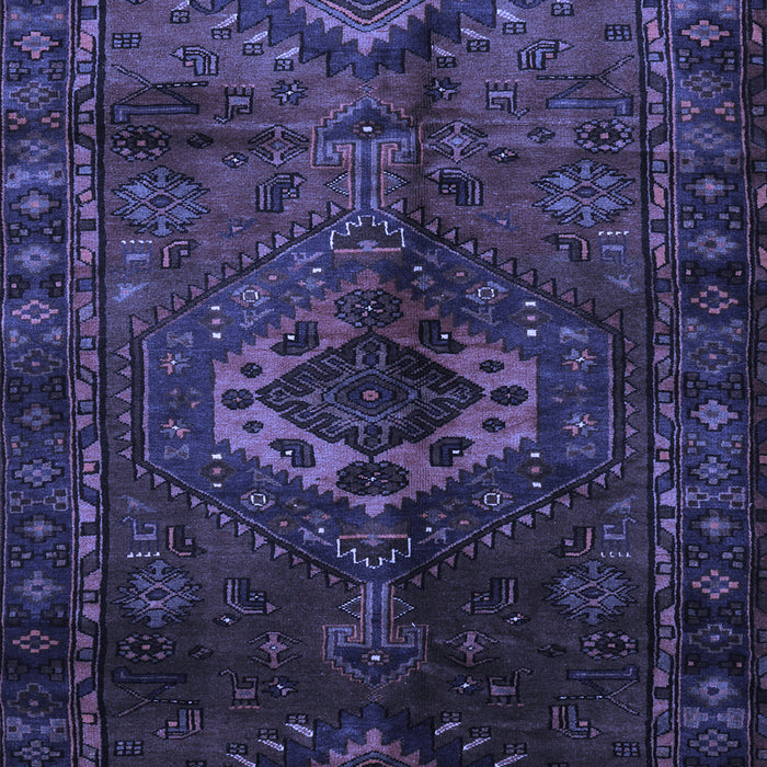 Machine Washable Persian Blue Traditional Rug, wshtr3107blu