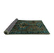 Sideview of Persian Turquoise Traditional Rug, tr3107turq