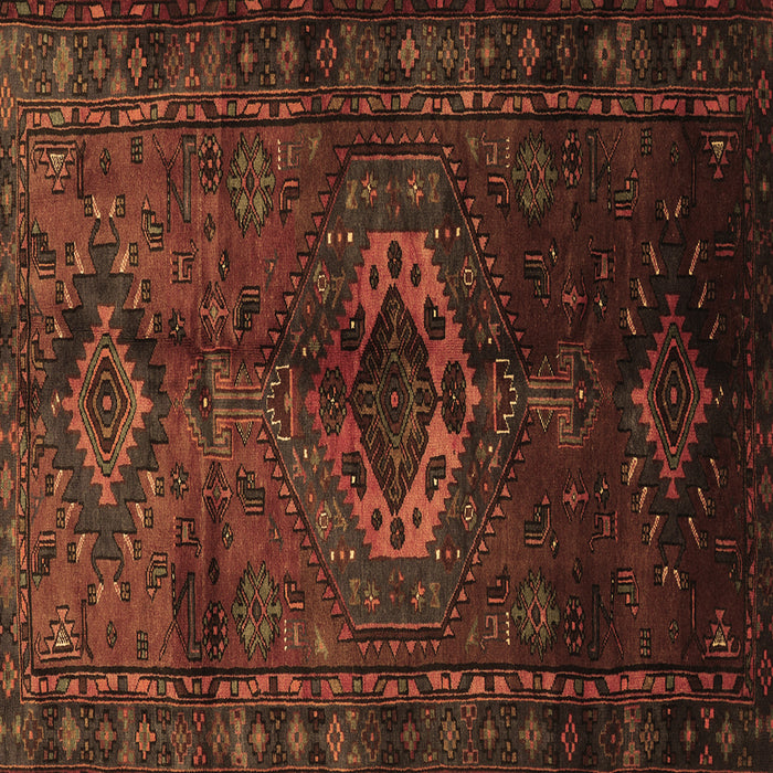 Square Persian Brown Traditional Rug, tr3107brn