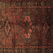 Square Machine Washable Persian Brown Traditional Rug, wshtr3107brn